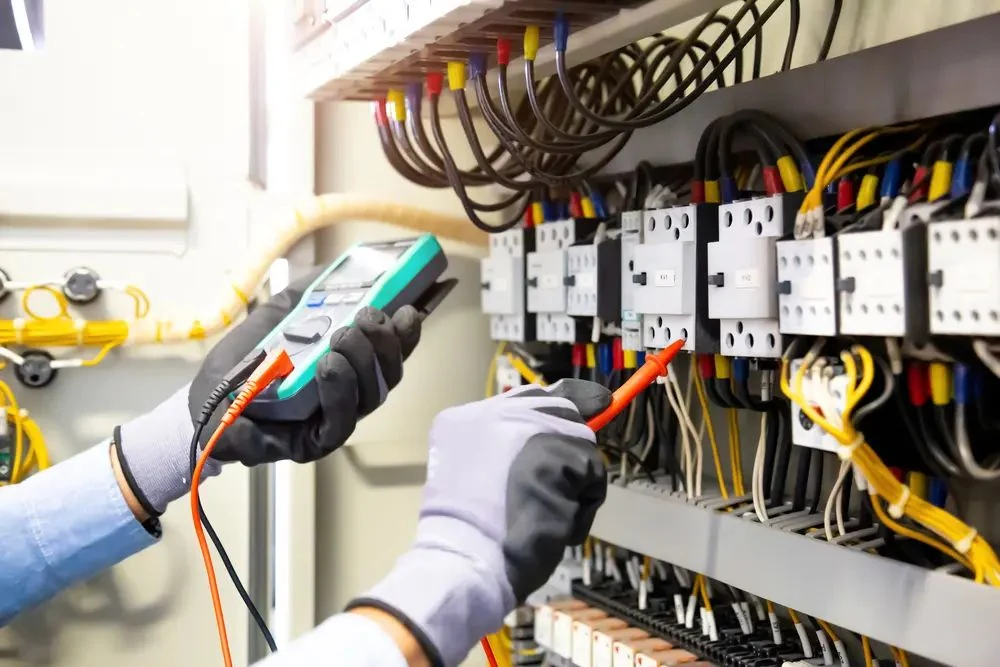 Electrical testing instruments in use